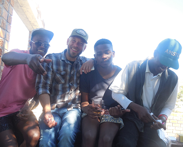 Jason St Mary with friends