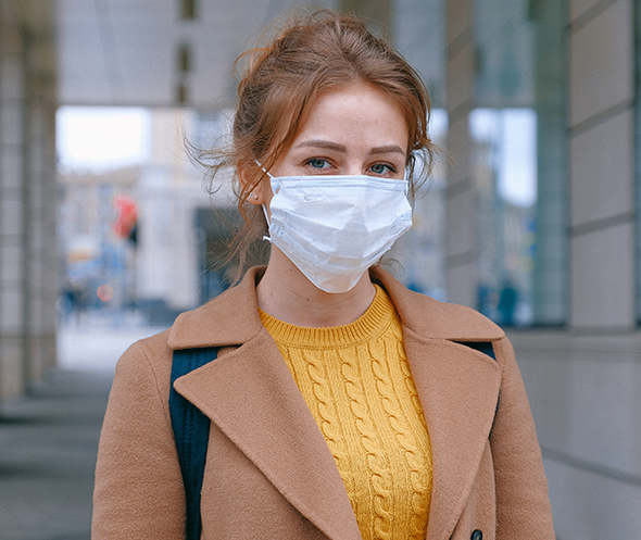 Woman wearing a mask
