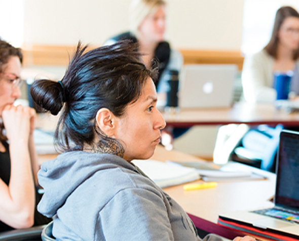 female student in class
