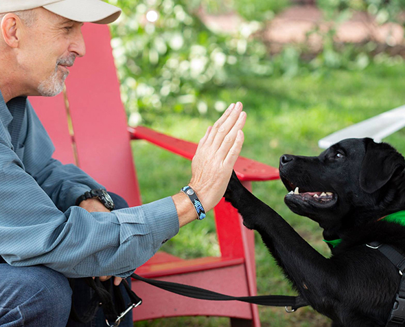 Phil and therapy dog 