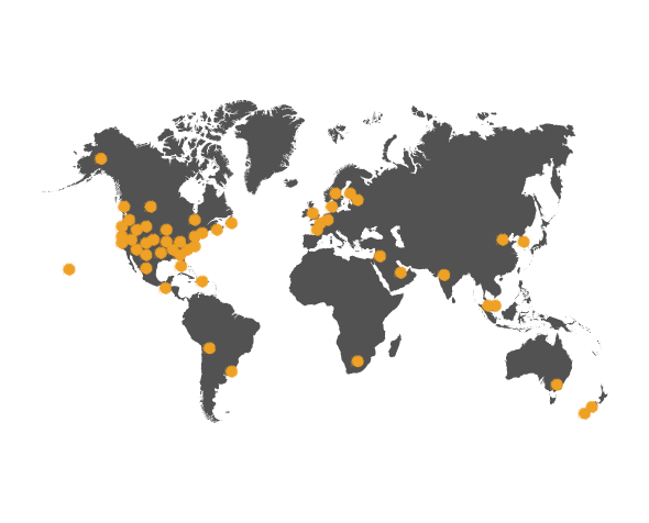 IHAC world map of where students are from