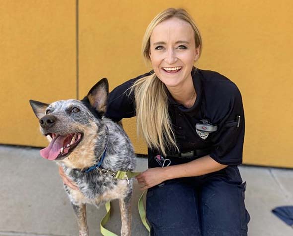 Animal Protection Officer Jazzy Salter with dog