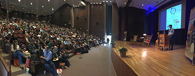 audience watching someone on stage