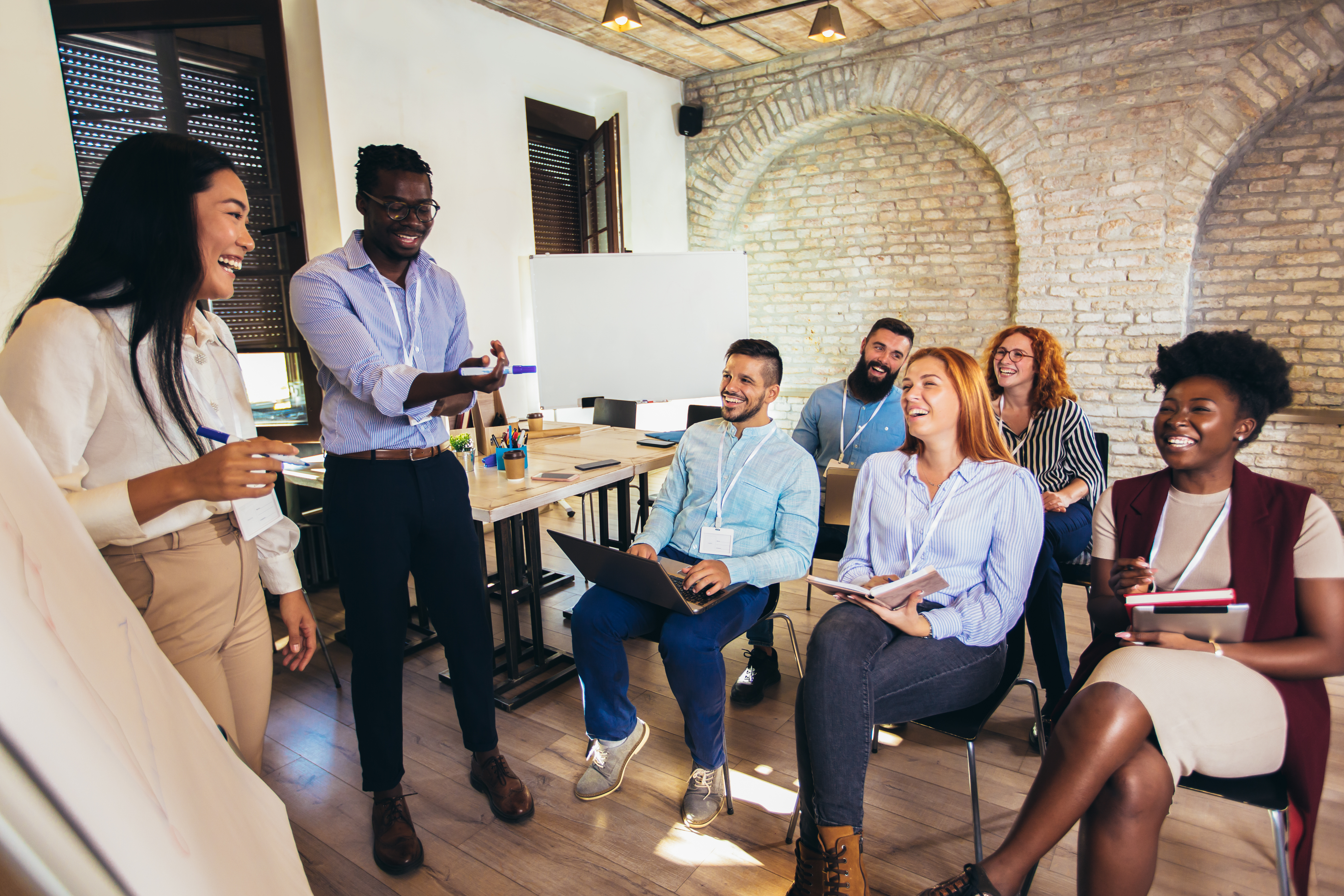 people in a training