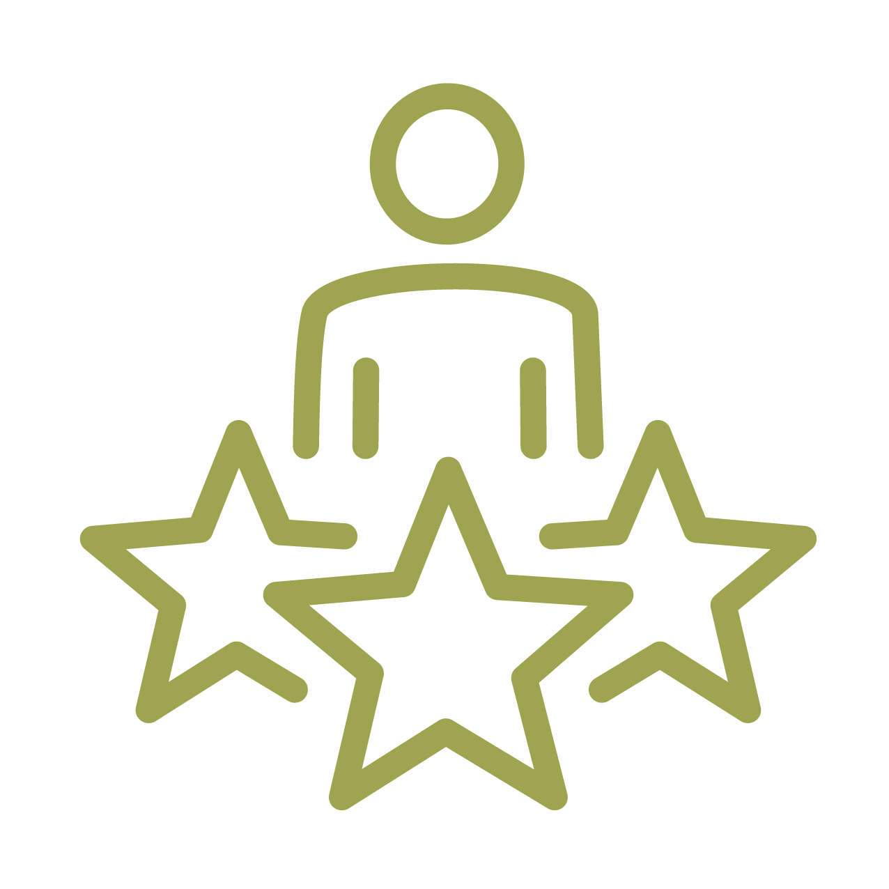 person with three stars