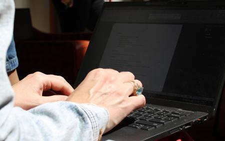 typing hands