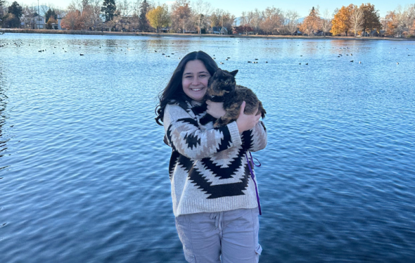 Sarah Szuchman with cat