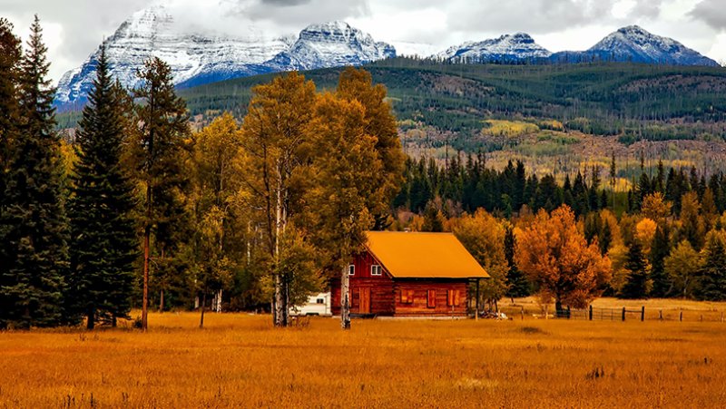 red house in rural Colorado 