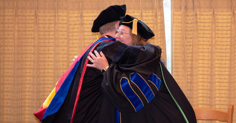 two people hugging