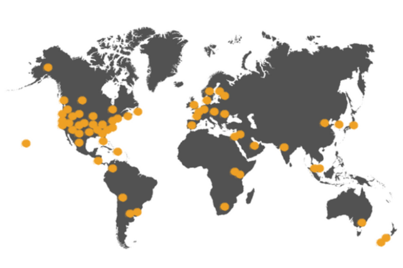 student locations via map