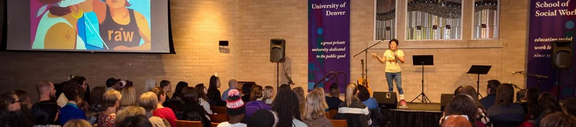 Favianna Rodriguez speaking at Catalyst Series Event: Art and Activism