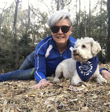 Maria and her therapy dog
